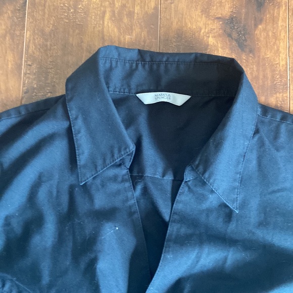Marks and Spencer 3/4 length black button down shirt - Picture 4 of 5